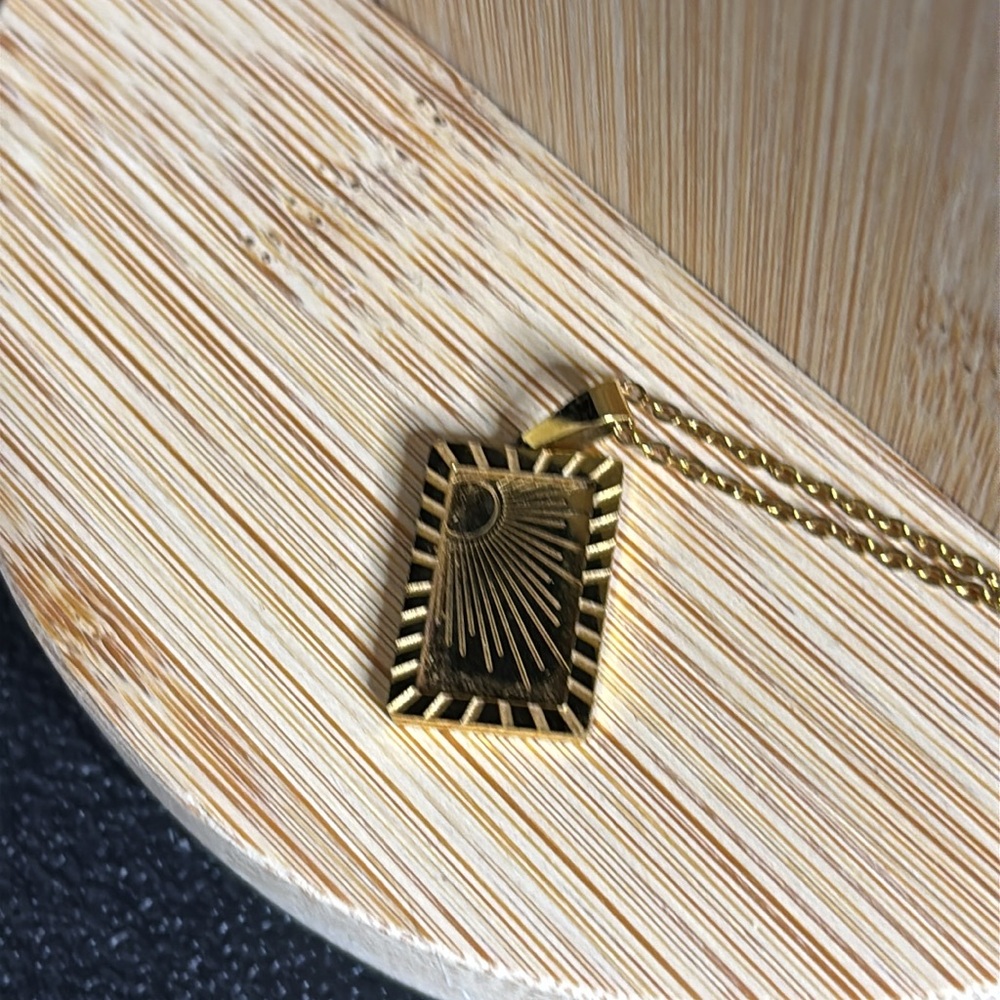 Celestial Sun Rays Rectangle Pendant Chain Neckla… - image 7
